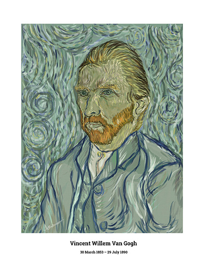 Loving Vincent art digital dribbbleshot huion illustration legend photoshop art self portrait starry night strokes van gogh vincent vintage