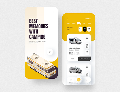 RV Rental app UI app app design application applications camping clean ui illustration mobile app mobile app design rental rental app rv rvrental ui uiux user interface design ux