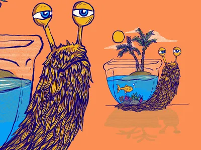 Snail fish illustration illustration art snail