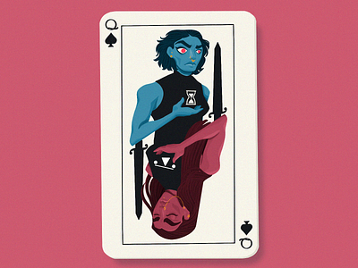 Queen Of Spades: Adrestia card cartoon character characterdesign dribbbleweeklywarmup goddess greek goddess illustration queen queen of spades revenge revolt woman women