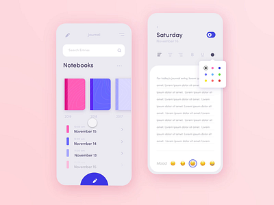 ✏️Journalling App Dark vs. Light Mode daily dark dark mode dark theme dark ui diary draw journal journal app journalling light mode mood mood app note pencil toggle ui write writing