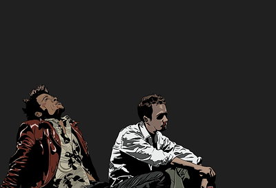 Fight Club - Durden and Narrator's first fight 90s blood classic club design durden fight fight club illustration mayhem movie narrator photoshop rebel rebellion shapes sketching tyler tyler durden