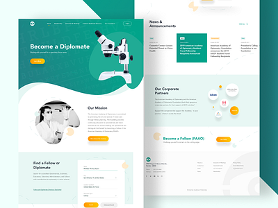 American Optometry Academy's Website Redesign Concept colors design art doctor figmadesign flat gradient illustration art interfacedesign minimal redesign concept typography ui ux vector web webdesign website