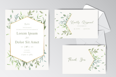 Beautiful watercolor wedding stationary template collection with art background blossom bouquet card design flower foliage green greeting illustration isolated leaf leaves nature pink plant summer template watercolor