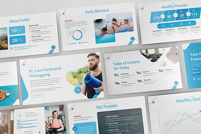 Fullfit - Sport Powerpoint Template business presentation clean finance illustration investor lookbook powerpoint template presentation simple slides