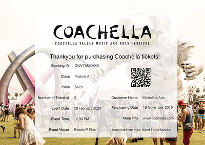 Email Receipt Interface coachella coachella ticket dailyui dailyui017 dailyuichallenge design email email receipt email receipt interface figma interface interface design interfacedesign ui user interface ux