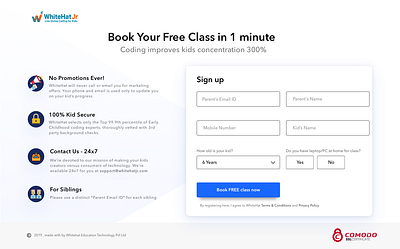 Registration page form landing page login signup ui