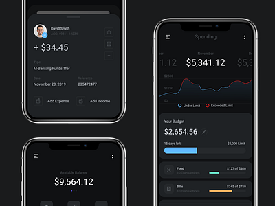 Banking App pt.2 app bank bank card banking banking app clean dark design finance fintech interface ios iphone mobile mobile app design mobile design transfer ui ux web