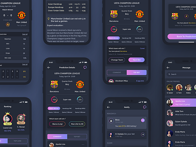 Bettor UI KIT bettor esport figma lesscreate mobile app sport templete uiux