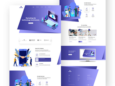 Landing page exploration business website gradient illustraion landing page minimalist seo technology ui web exploration website