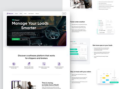 ShipCars Website Redesign auto automotive car clean conversion design digital homepage landing logistic marketing minimal product responsive shipper shipping transport uiux vehicle website
