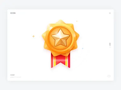 Gold icon app award badge colors congratulation game gold icon icons label level medal rank red rich star ui vector web
