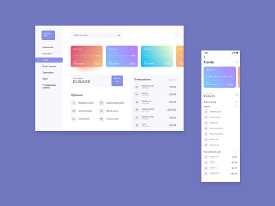 Online bank website bank banking card design desktop mobile ui ux website
