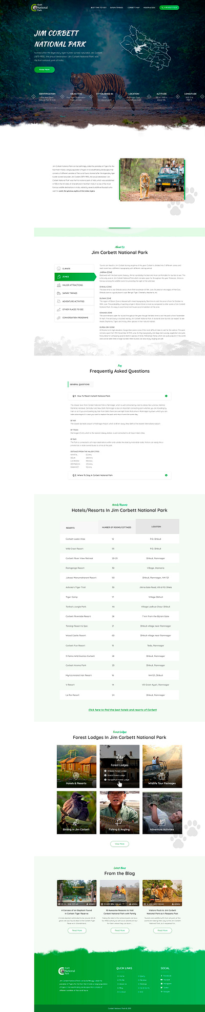 Landing Page of Jim Corbett National Park app design banner banner design design designs hero header icon ios iphone landing page concept logo ui ux