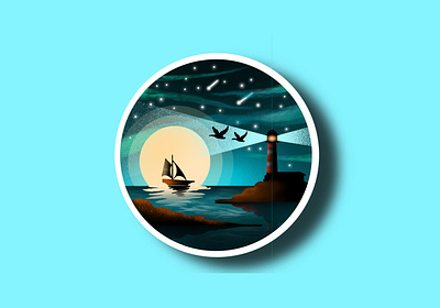 Night scenery 🌃🌙 illustration apple digitalart flatillustration how to create illustration ipadpro landscape nightscape procreate scenery