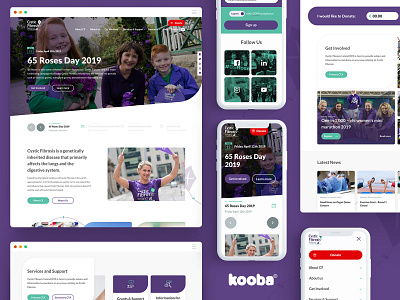 Cystic Fibrosis Ireland design donate green organization purple ui ux voluntary organisation volunteer website