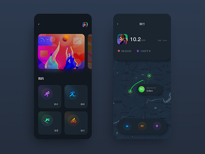 Fit APP app dark dark app dark mode data design fitness fitness app mobile ui ux