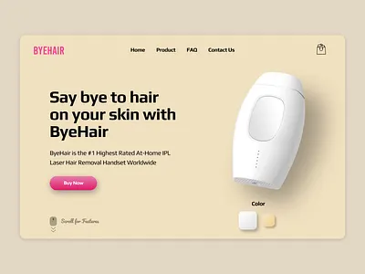 Byehair E-commerce shot brandibg depilator e commerce feminine hair removal nude user interface ux uxui web web design website