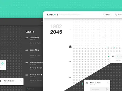 Lifedots app darkmode design german germany goals google interaction interactive interface life lightmode list management manager shedule sketch todo webapp
