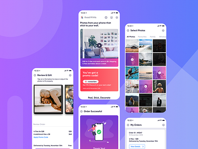 GuudPrints App app appdesign card frame guudprints ios mobile app photo app print ui ux