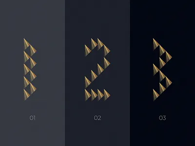 123 123 branding design geometry illustration logo number number 1 number 2 插图
