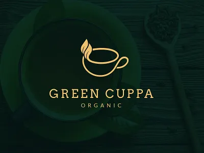 Green Tea bio breakfast buy cup designer elegant green healthy leaf leafs line logo logo design logo designer logos minimal organic premium sale tea