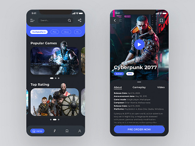 Video Game Store App app beautiful black design game game store games games design gaming minimal ui ux videogame web website