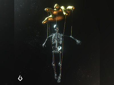 Manipulated b3d blender blender3d concept death glass gold goldenhand hidden manipulate meaning photoshop skeleton