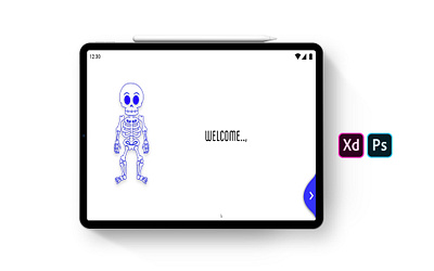 Learning app screen of HUMAN BONES! animation app design illustration illustrator interactive design learn prototype prototype animation ui ux xd