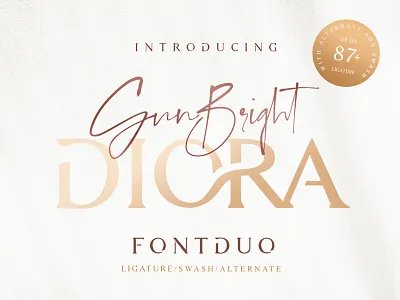 Diora Sunbright Font Duo adobe illustrator branding branding agency fashion font font duo fonts free font identity design logo typeface typeface design typography typohraphy