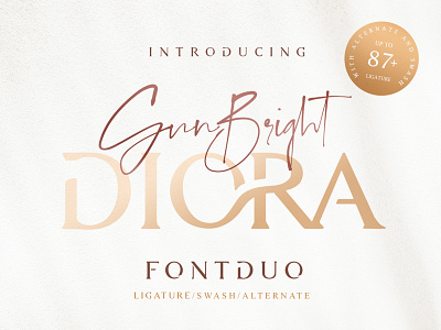 Diora Sunbright Font Duo adobe illustrator branding branding agency fashion font font duo fonts free font identity design logo typeface typeface design typography typohraphy