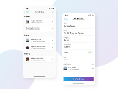 Revamped Work Orders Experience app business credit design realestate ui