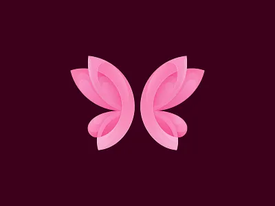 Butterfly butterfly flow gradient illustration logo logomark pink smooth vector wings