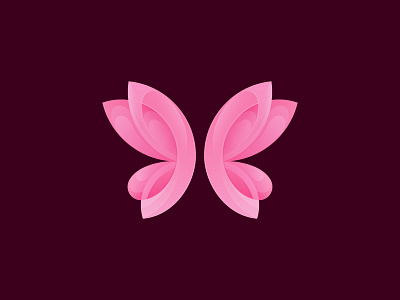 Butterfly butterfly flow gradient illustration logo logomark pink smooth vector wings