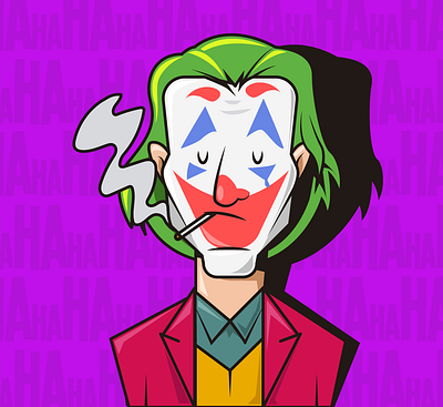 JOKER 02 amora cartoon character design flat illustration joker joker movie tiago vector