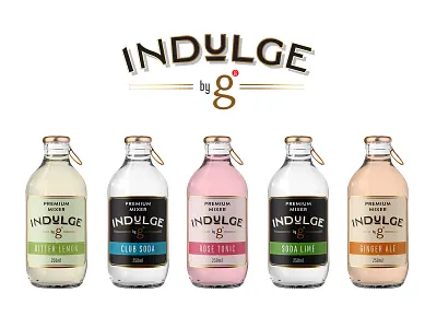 Range of premium tonic drinks - final bottle drink label lime minimal soda tonic