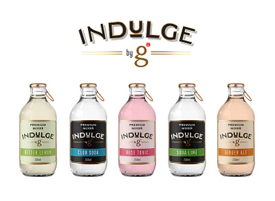 Range of premium tonic drinks - final bottle drink label lime minimal soda tonic