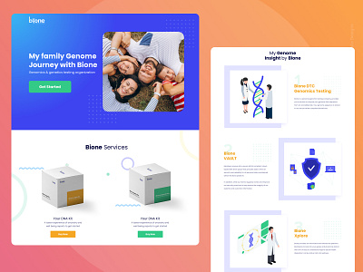 Genome Hompeage branding color design dribbble landing page landing page design logo minimal product product page ui