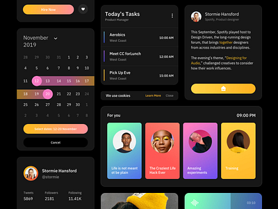 Component activity activity tracker darktheme design eccomerce fashion figma minimal sketch system task ui ux voice webdesign