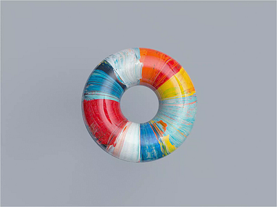 A Donut At The Museum abstract animation c4d c4dr21 film motion movie museum museum of art paint redshift