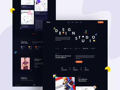 Design Studio - Dark Mode agency clean creative dark dark ui design digital agency landing landing page minimal studio ui ui ux uidesign uiux user interface web web design webdesign website