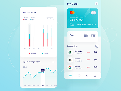 Color Exploration branding card chart clean dashboard graphics green icon illustration ios landing logo menu mobile money profile transaction ui wallet website