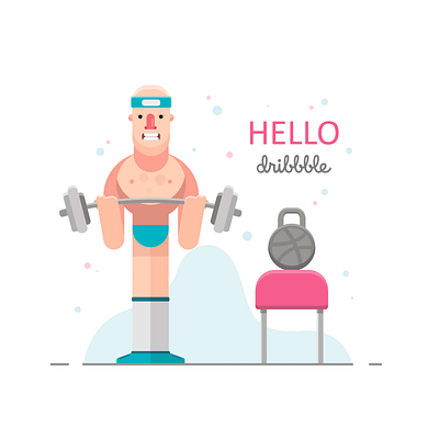 Hello Dribbble! character design digital art digital illustration first shot hello dribbble illustration vector