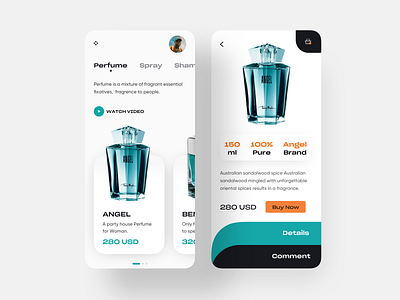 Product App brand design brand identity branding ecommerce ecommerce app ecommerce shop ios app design mobie app design online marketing online shop online shopping online store perfume product product design product design tool product designer shampoo sparay