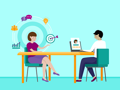 performance appraisal methods adobe banner design blog post employee review flat illustration illustrator jotform performance feedback