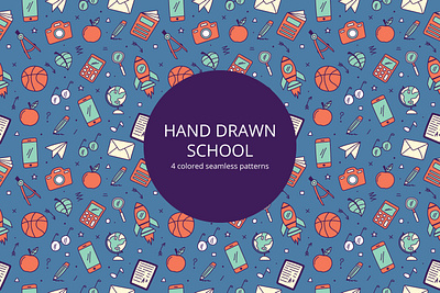 Hand Drawn School Vector Seamless Pattern graphics pattern school typography vector