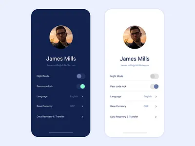 Profile UI/Colour Exploration app app design clean dailyui dark app dark mode dark theme design flat ios light light mode minimal minimalist theme ui uidesign user interface user interface design ux