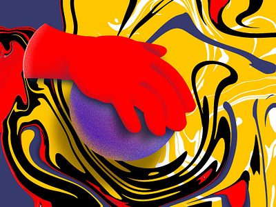 Everything in your hand art colorful hand red yellow