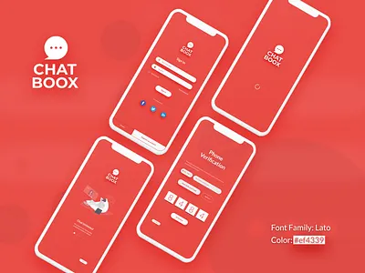 Social UI - Chat Boox (Sign in page only) app branding clean design flat minimal mobile typography ui ux