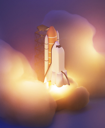 Blastoff! 3d blender blender3d concept concept art design rocket shuttle space